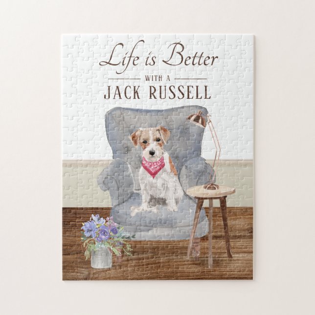 Life Is With A Jack Russell Jigsaw Puzzle (Vertical)