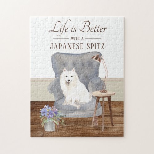Life Is With A Japanese Spitz Jigsaw Puzzle
