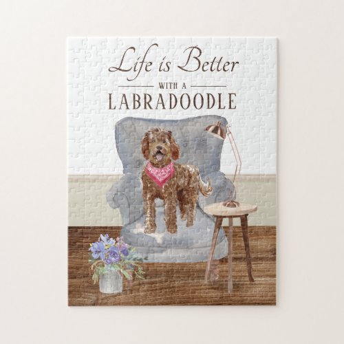 Life Is With A Labradoodle Jigsaw Puzzle