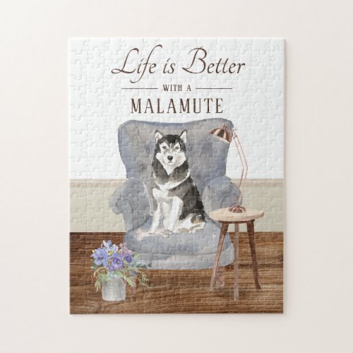 Life Is With A Malamute Jigsaw Puzzle
