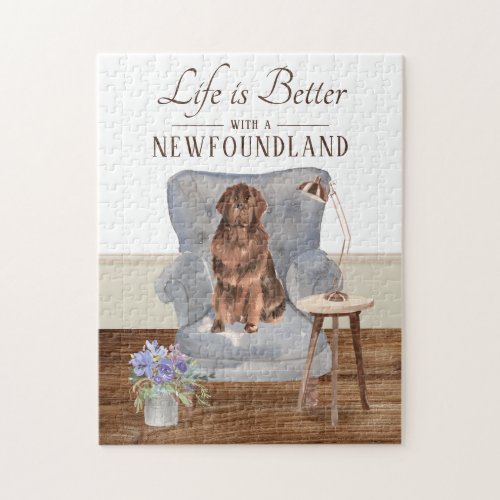 Life Is With A Newfoundland Jigsaw Puzzle