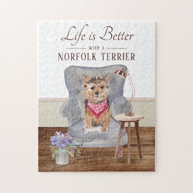 Life Is With A Norfolk Terrier Jigsaw Puzzle (Vertical)
