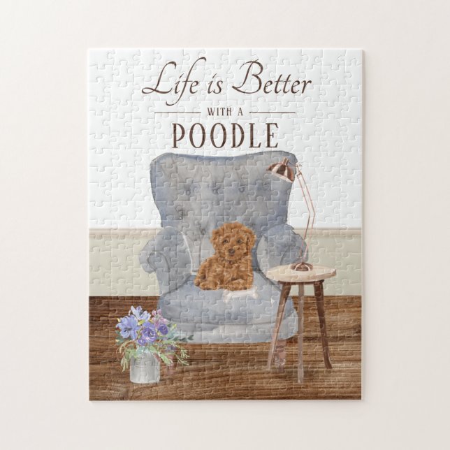Life Is With A Poodle Jigsaw Puzzle (Vertical)
