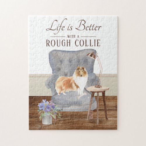 Life Is With A Rough Collie Jigsaw Puzzle