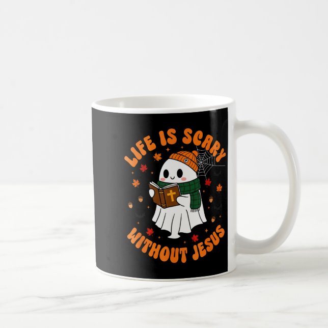 Life Is Y Without Jesus - Christian Halloween  Coffee Mug (Right)