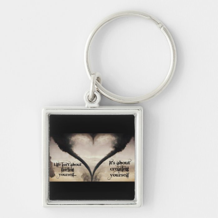 Life Isn't About Finding Yourself Heart Tornado Key Chains