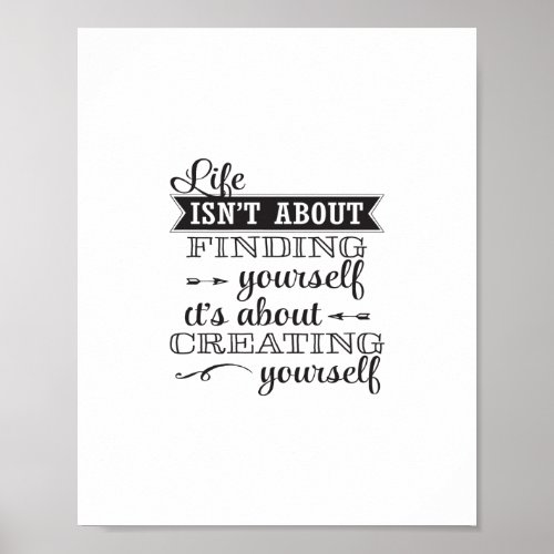 life isnt about in finding yourself its about cr poster