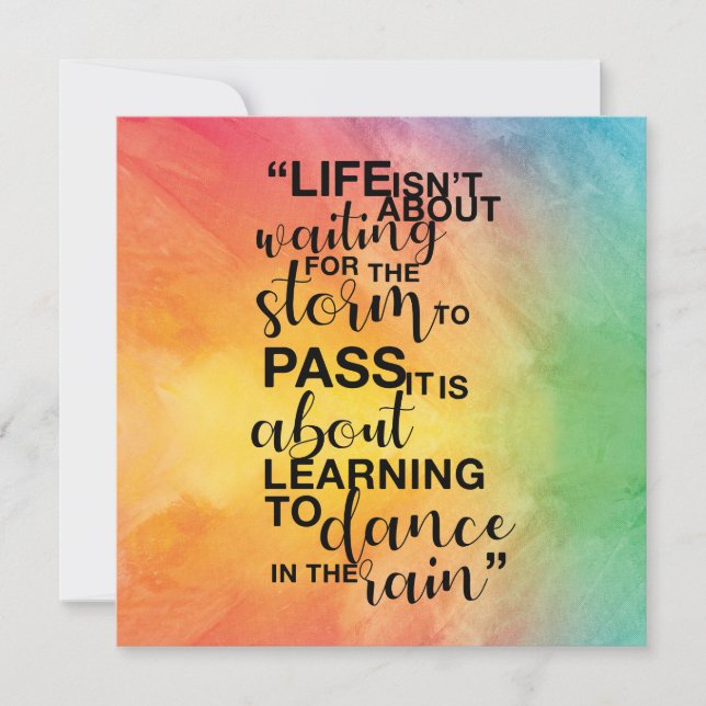 "Life isn't about" quote Card (Front)