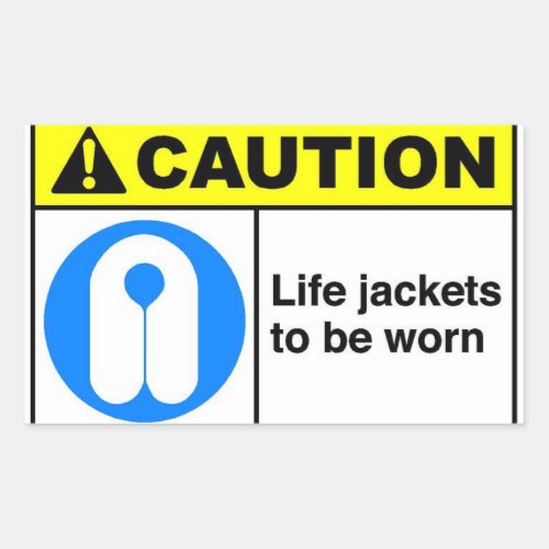 Life jackets rectangular sticker