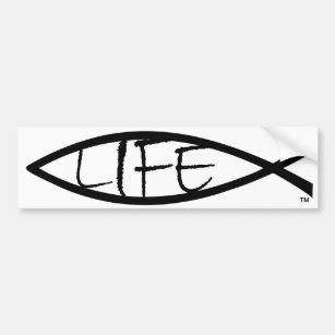 “Life” Jesus Fish – Bumper Sticker