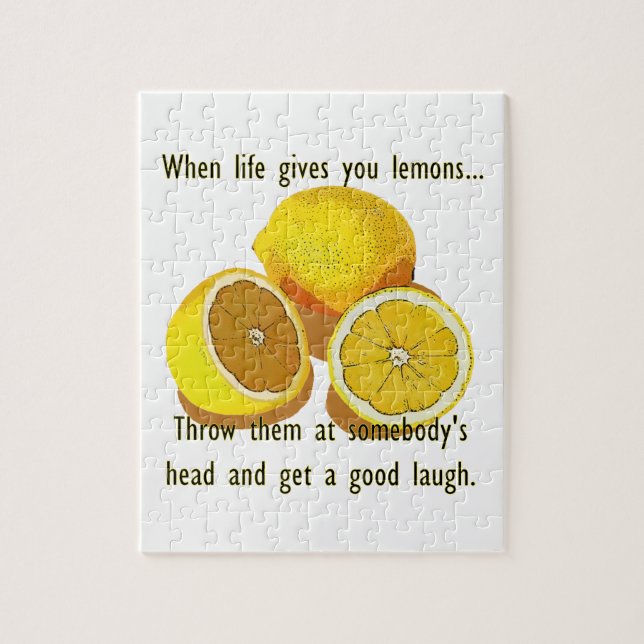 Life Lemons Dark Humor Funny Yellow Fruit Jigsaw Puzzle (Vertical)