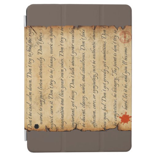 Life Lessons And Wisdom Vintage Secret Calligraphy iPad Air Cover