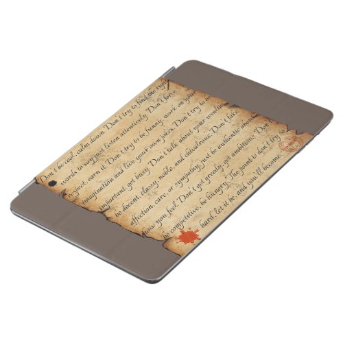 Life Lessons And Wisdom Vintage Secret Calligraphy iPad Air Cover