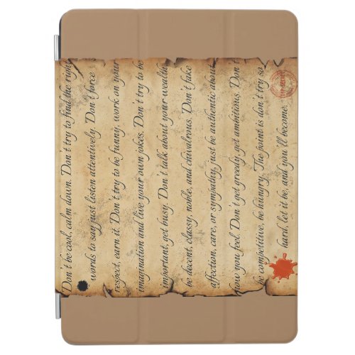 Life Lessons And Wisdom Vintage Secret Calligraphy iPad Air Cover