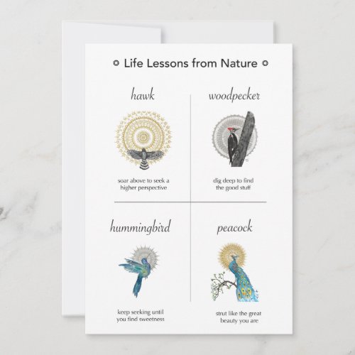 Life Lessons from Nature Large Flat Card