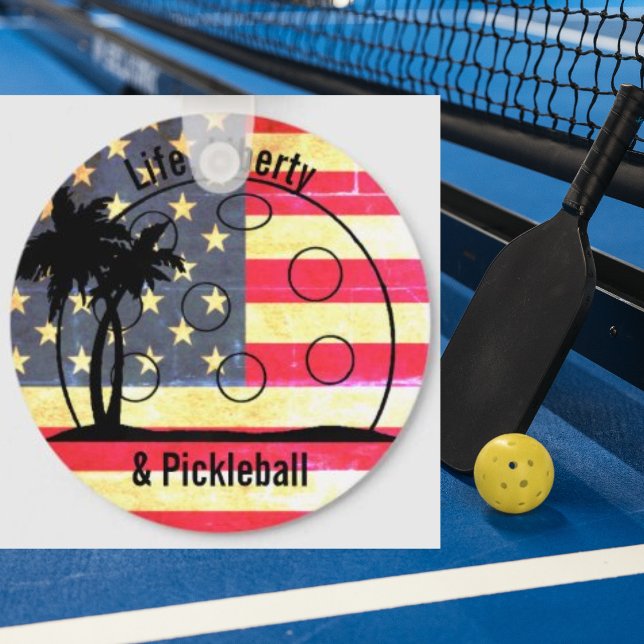 Life Liberty & Pickleball USA Keychain (Creator Uploaded)