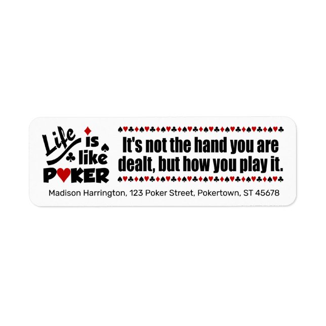 Life Like Poker Label (Front)
