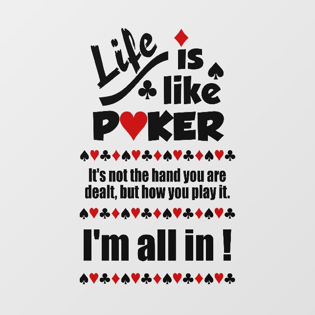 LIFE LIKE POKER WALL DECAL  (Front)
