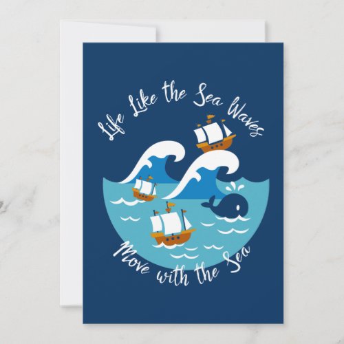 Life Like The Sea Waves Move with the Sea Holiday Card