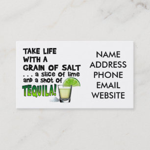 Life, Lime, Salt, TEQUILA! Cocktail Humor Business Card