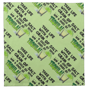 Life, Lime, Salt, TEQUILA! Cocktail Humor Napkin