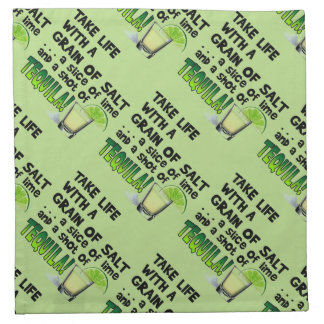 Life, Lime, Salt, TEQUILA! Cocktail Humor Napkin