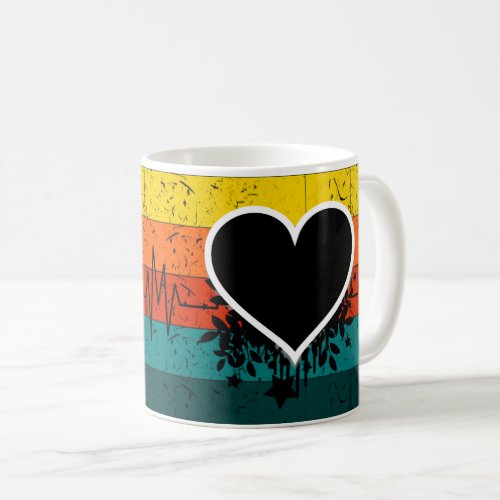 Life Line Black Heart Beat love Coffee Mug