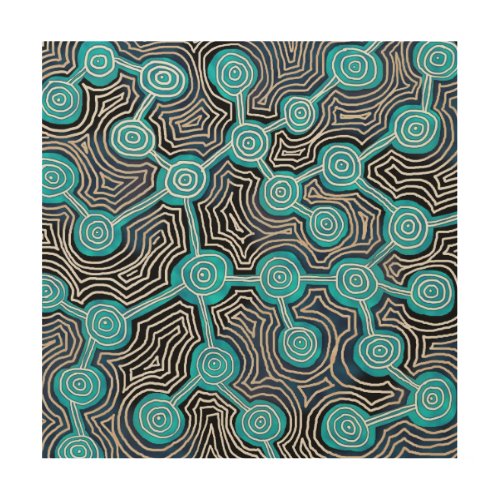 Life Lines Aboriginal style abstract pattern Wood Wall Art