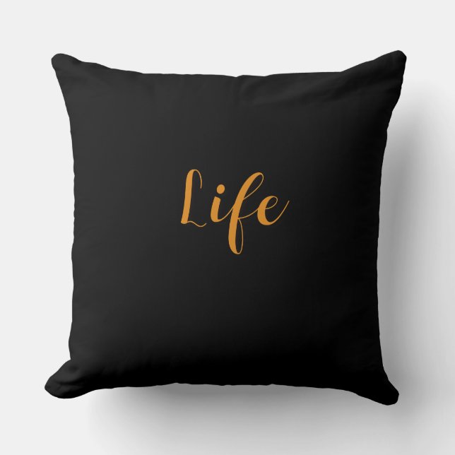  Life Logo Black      Throw Pillow (Front)