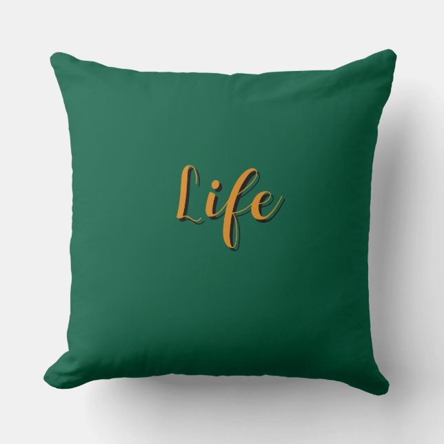  Life Logo Dk Green     Throw Pillow (Front)