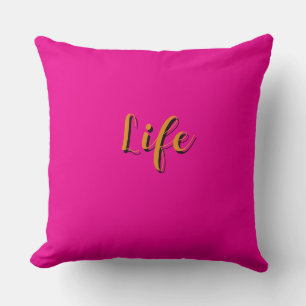 Life Logo Hot Pink Throw Pillow