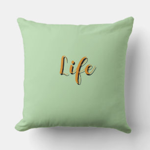 Life Logo Lt Green Throw Pillow