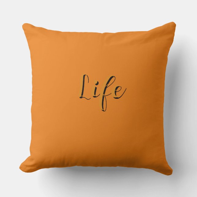  Life Logo Orange     Throw Pillow (Front)