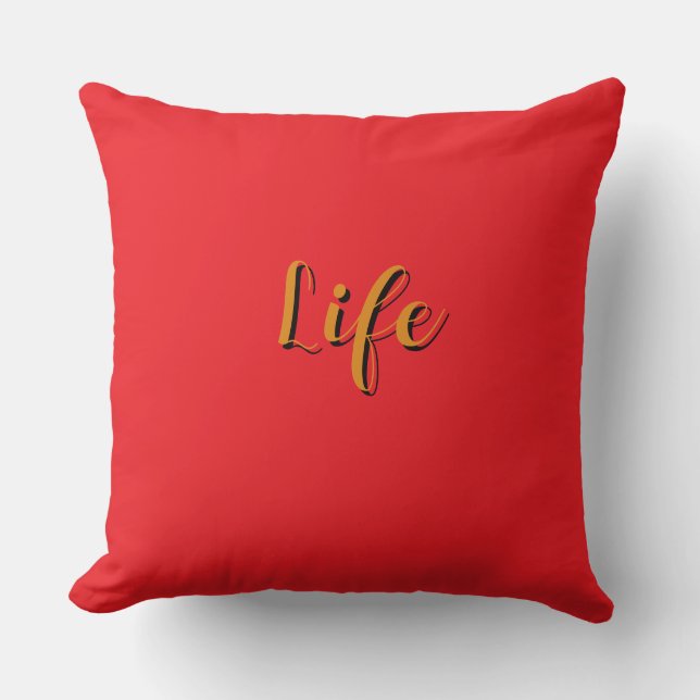  Life Logo Red      Throw Pillow (Front)