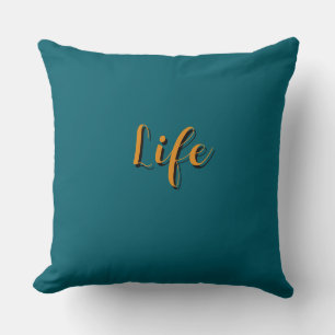 Life Logo Teal Throw Pillow