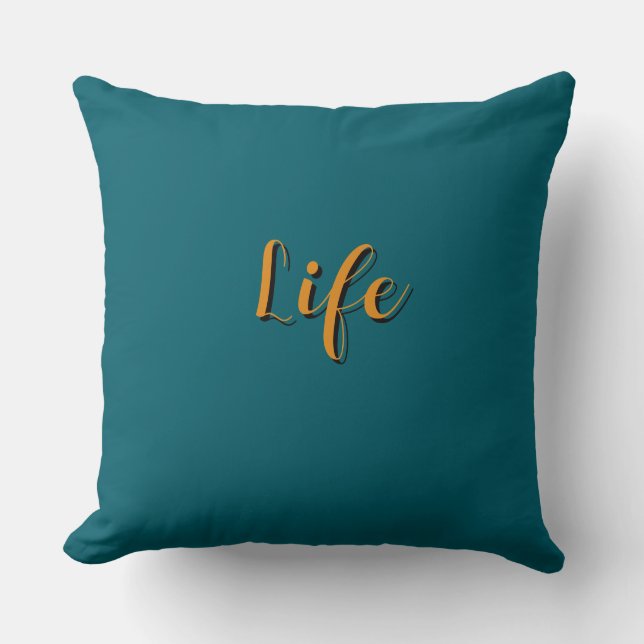  Life Logo Teal      Throw Pillow (Front)