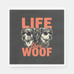 Life Love Woof Dog Lover Napkins