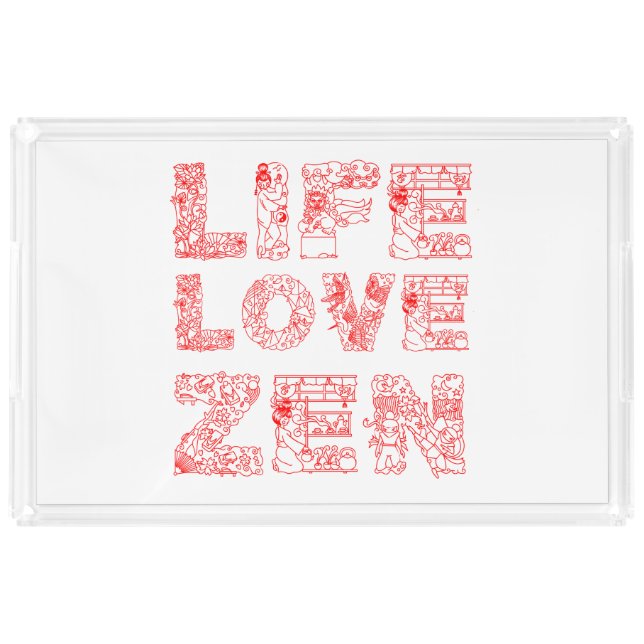 Life, Love, Zen Acrylic Tray (Front)