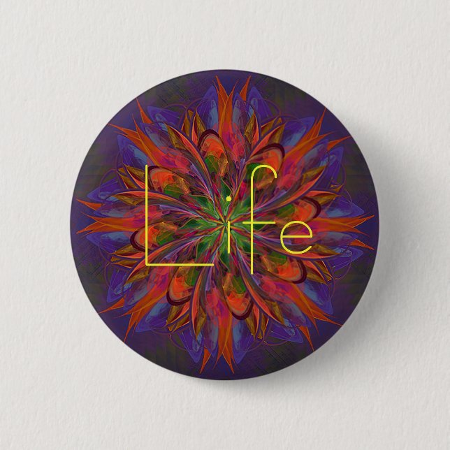 Life Mandala Pinback Button (Front)