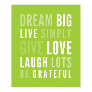 LIFE MANTRA positive modern typography lime green Poster