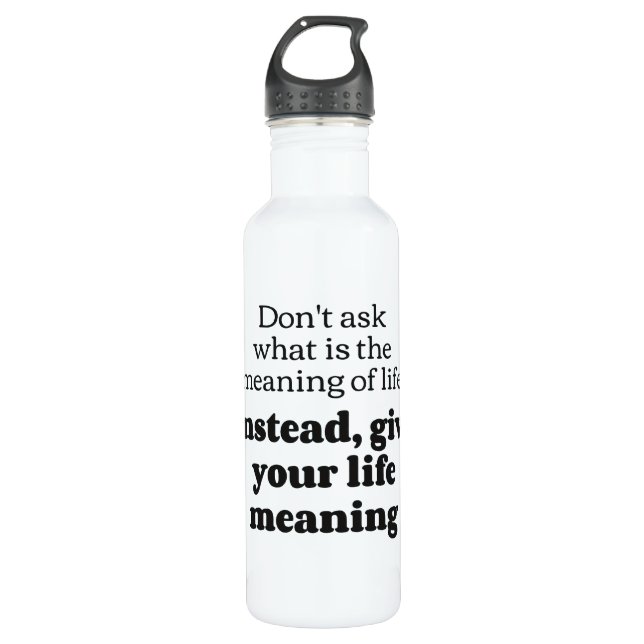 Life meaning bf stainless steel water bottle (Front)