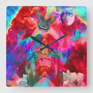 Life Metamorphosis Square Wall Clock