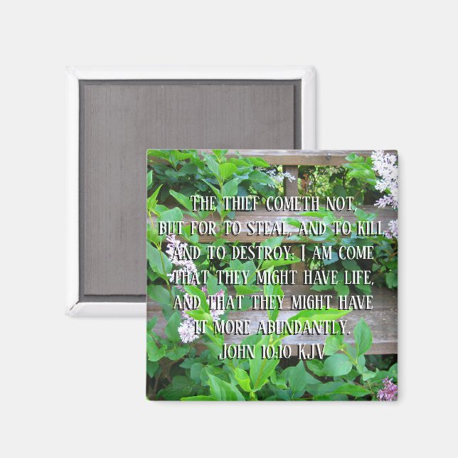 Life More Abundantly,  John 10:10, Bible Verse Magnet (Front/Back)
