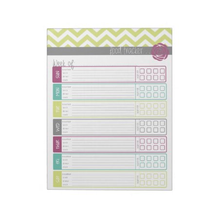 Life. More Organized. Food Tracker Notepad