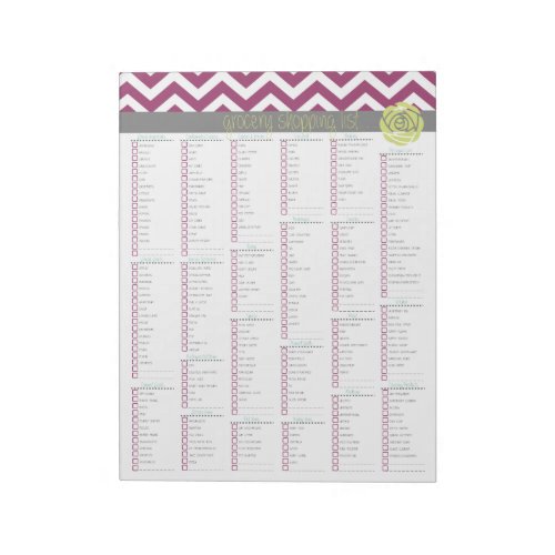 LifeMore Organized Grocery Shopping List Tearpad Notepad