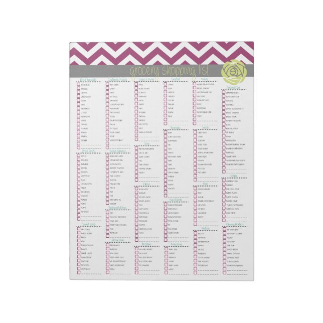 Life.More Organized. Grocery Shopping List Tearpad Notepad (Rotated)