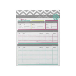 Life. More Organized. Monthly Budget Notepad