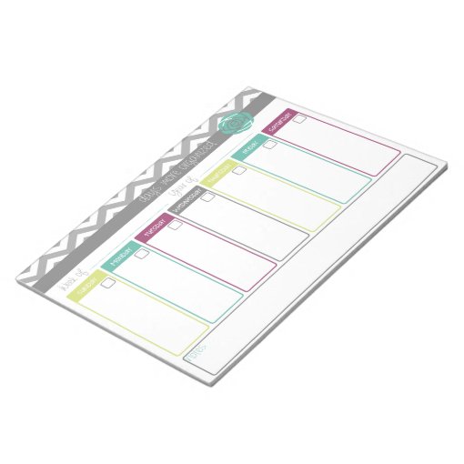 Life more organized weekly calendar notepad zazzle