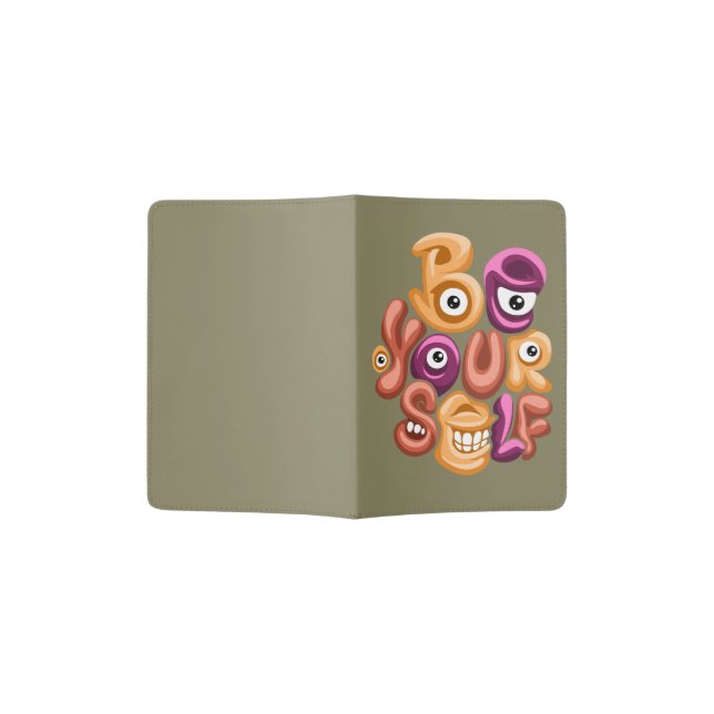 life motto - be yourself graffiti passport holder (Opened)