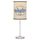 Life Needs Hockey Room Decor Table Lamp (Front)